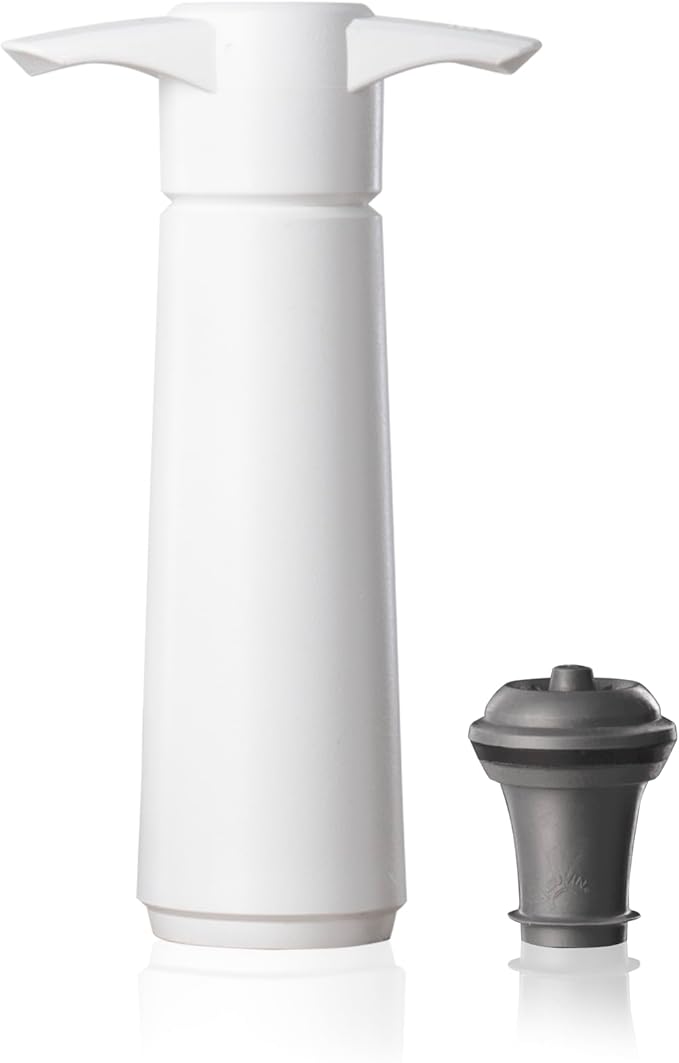 Vacu Vin Original Wine Saver with 1 Vacuum Bottle Stopper â Wine Preserver Pump for Red or White Wine â Manual Air Remover System â Airtight Seal â Keep Wine Fresh Longer â White