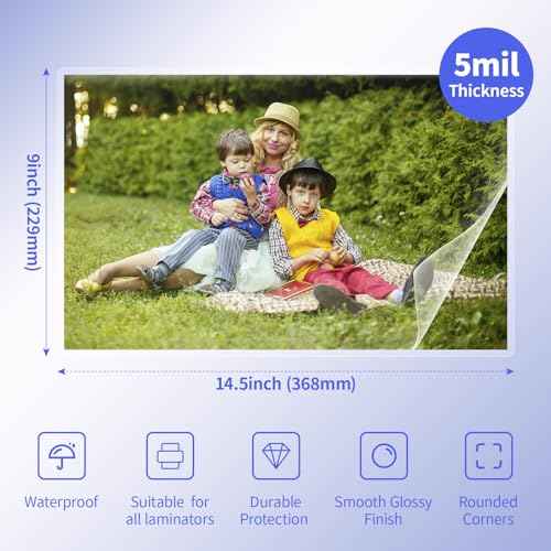 100 Pack 5Mil Legal Size Laminating Sheets 8.5"x14" (9x14.5) - Choise for Teachers and Officers-Thermal Pouches, Compatible with All Laminators for Documents/Cards/Photos