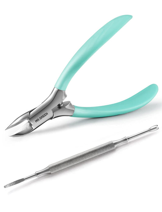 MR.GREEN Nail Clippers for Thick & Ingrown Toenails ,Heavy Duty Professional paronychia Tools with Ingrown Nail File,Stainless Steel Toe nail Clipper with Rubber Handle for Men, Women, Elderly