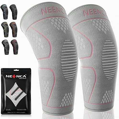 NEENCA Knee Braces for Knee Pain Women & Men -2 Pack Knee Sleeves for Knee Pain Set, Knee Brace Compression Sleeves, Knee Support for Sports, Running, Meniscus Tear, ACL, PCL, Arthritis Pain Reliefâ¦