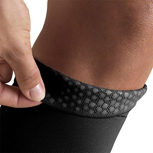 Truform Women's Compression Stockings, 20-30 mmHg, Thigh High Length, Open Toe, Opaque, Black, Large