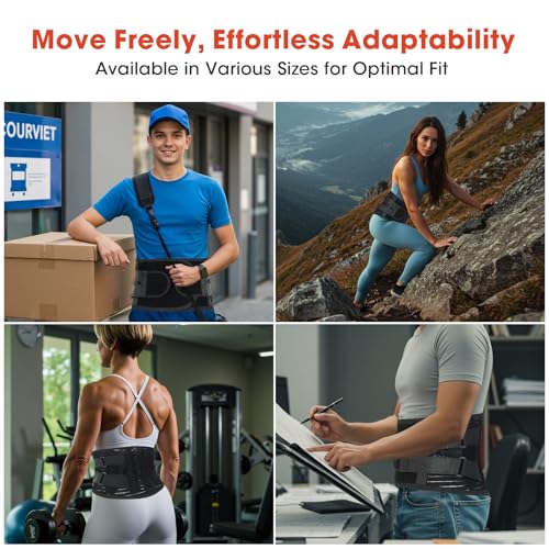 Back Brace for Lower Back Pain Relief,Lumbar Waist Support for women,Lower Back with 3D Lumbar Pad for Work Sports Sciatica, Scoliosis(Black，L)