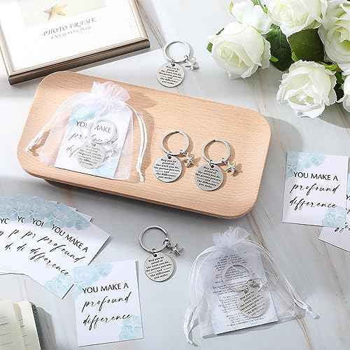 Starfish Story Gifts You Make a Difference Keychains with Cards Appreciation Gifts for Coworkers Employee Office