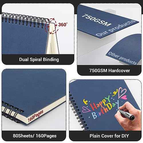EUSOAR Spiral Notebook College Rule, A5 24 Packs 5.5"X8.3" 120 Pages Lined Travel Writing Notebooks Journal, Memo Notepad Sketchbook, Students College Office Business Diary Book Journal-3 Colors