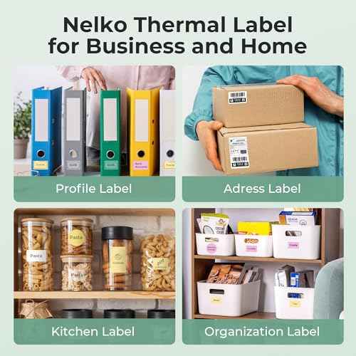 Thermal Labels for Nelko PM220 Label Maker, 2'' x 1.18'' (50x30mm) Thermal Sticker Label, Waterproof, Multi-Purpose Label Tape, 6 Roll of 230 Self-Adhesive Thermal Paper (White)