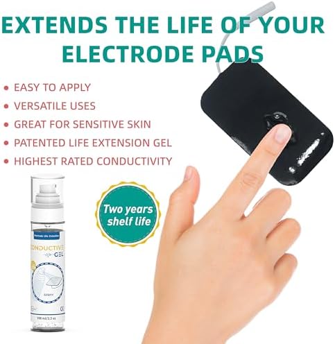 Conductive Gel for TENS Unit Pads, Electrode Gel Extend The Life and Increase Adhesion of Electrodes for Your TENS/EMS Units, Muscle Stimulator (White / 100ml-2)