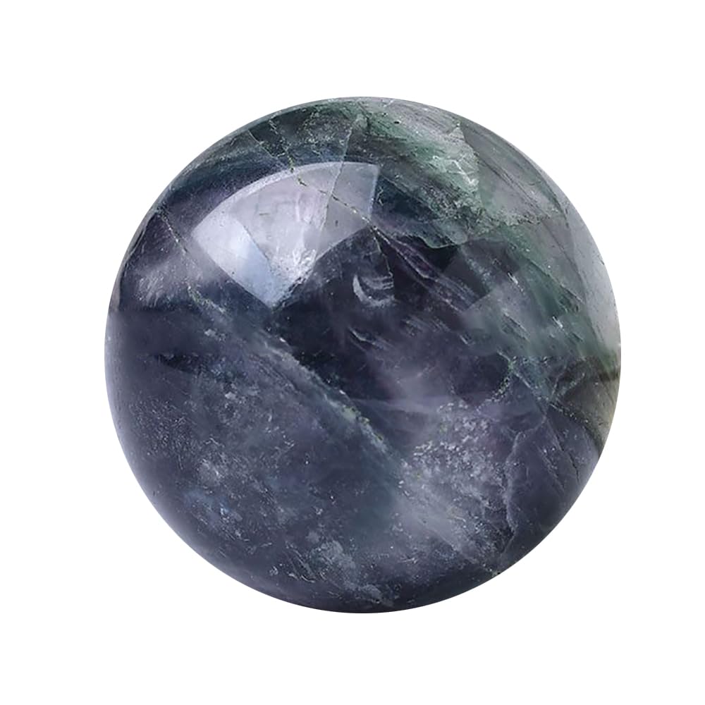 6-7CM/2.36-2.76inch Natural Crystal Ball Fluorite Sphere Polished Divination Ball Decorative Sphere Healing Crystals Ball Crafts Healing Stone Collect Gifts Home Decoration(Fluorite, 60-70mm)