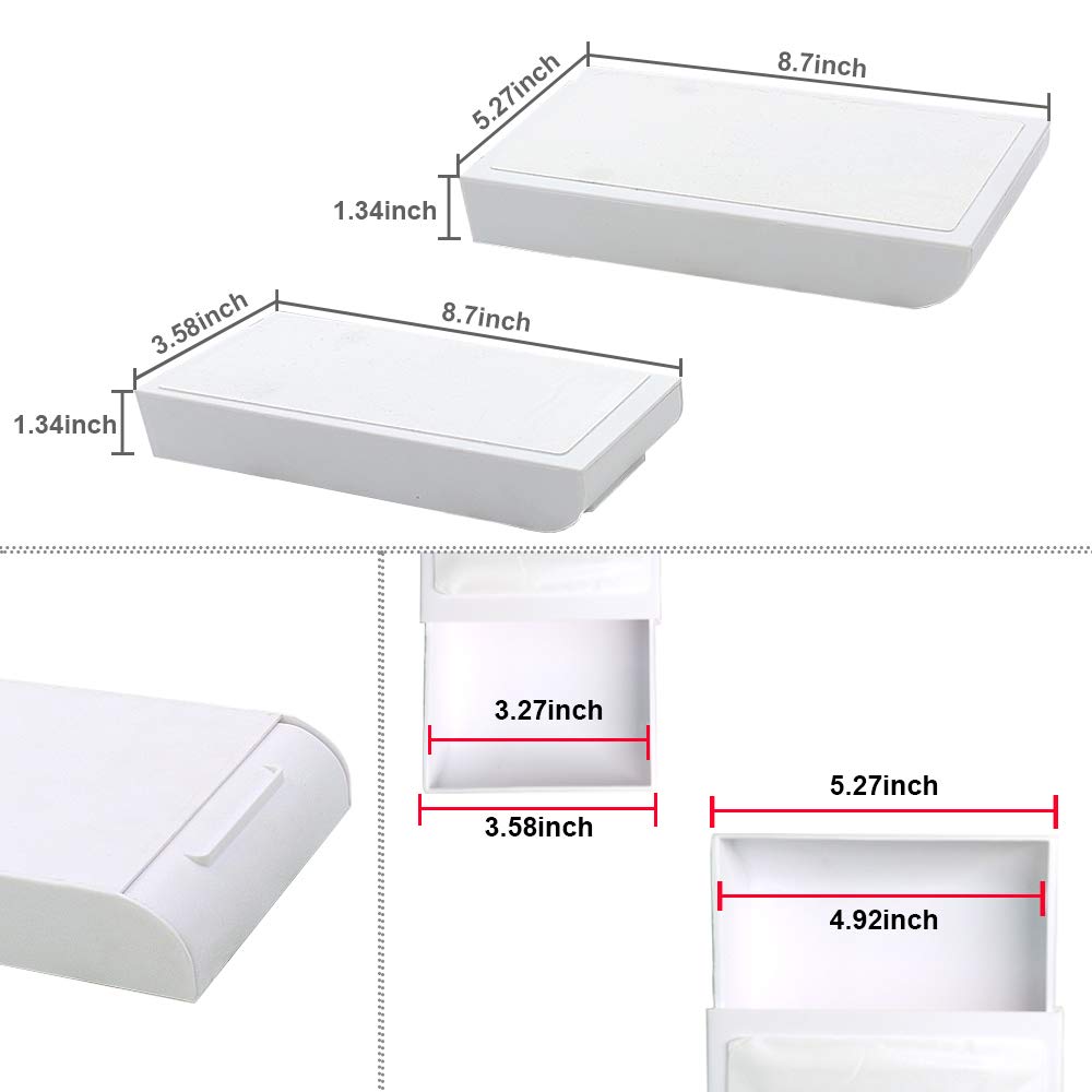 YOOUSOO 2 Pack Under Desk Storage Drawer Organizer, Hidden Slide Out Drawer Attachment, with Self - Adhesive Feature for Desktop and Table Organization, Hidden Under Desk