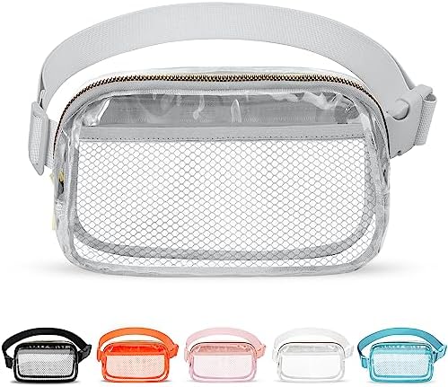 VOROLO Fanny Pack For Women And Men Crossbody Bag Belt Bag with Adjustable Strap Graduation Gifts Clear Grey-1
