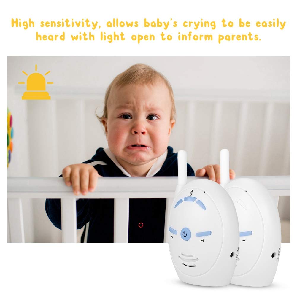 Digital Audio Baby Monitor, Nanny Intercom Surveillance System Support Two Way Audio, High Sensitivity Security Alarm for Home Baby Pet Monitor US