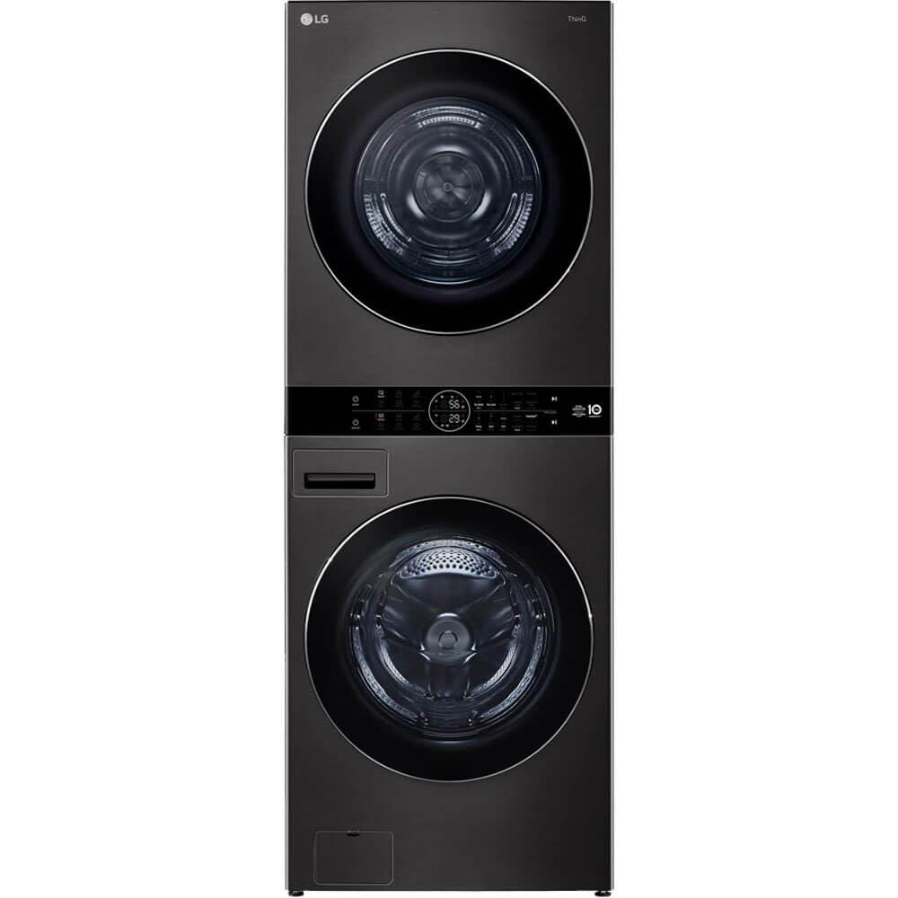 LG 5.0 cu. ft. Washer 7.8 cu. ft. Dual Inverter Heat Pump Ventless Dryer Electric Laundry Center in Black Steel