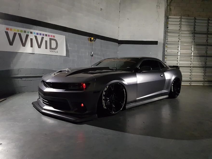 VViViD Black Satin Chrome Car Wrap 25ft x 5ft Stretch Conform Cast Vinyl DIY