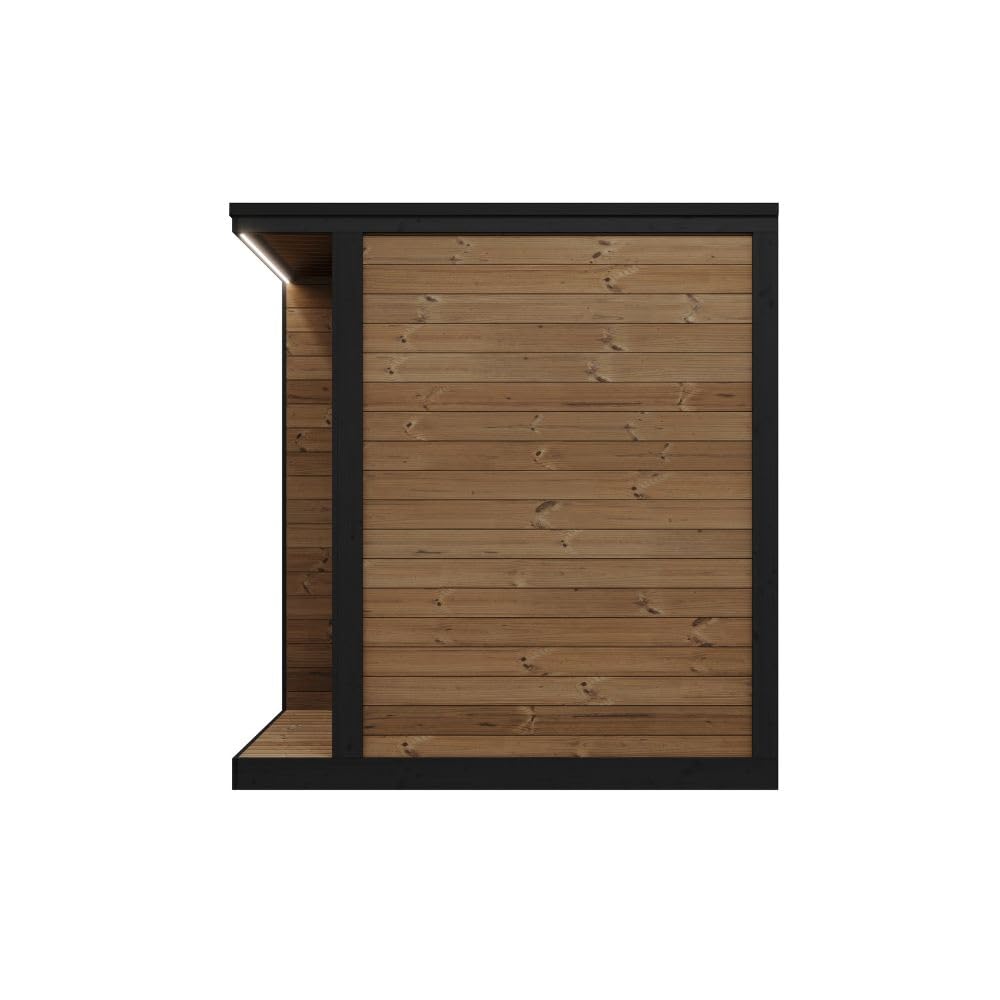 saunalife GL4 Outdoor Sauna Kit, Garden Luxury-Series Outdoor DIY Sauna Kit, Thermo-Spruce, up to 4 Persons Bundles (Sauna Heater and Sauna Stones Included) (HIVE MINI 6 WiFi - Wood)