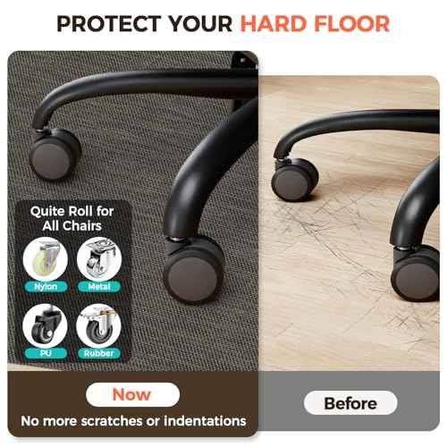 BAGAIL Office Chair Mat for Hardwood Floor, 48"x60" Heavy Duty Computer Chair Mat - Fast Flat & Smooth Glide - Non-Slip Desk Chair Floor Protector for Home Office - Dark Brown