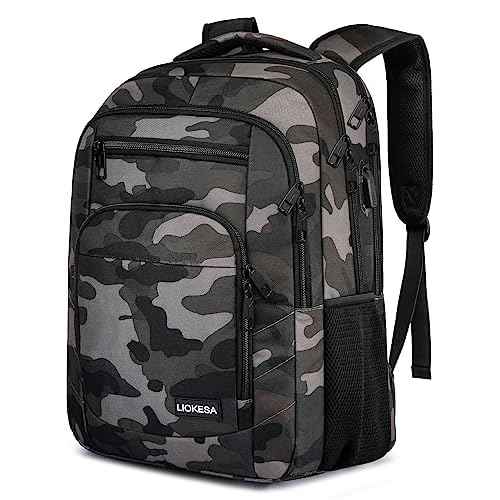 Laptop Backpack for Men, Large School Backpack for Teens, Business Slim Laptop Backpack with USB Charging Port, 15.6 Inch Anti Theft Water Resistant College Bookbag Computer Bag Daypack, Camo