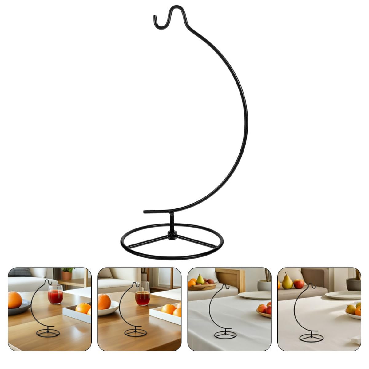 Wakauto 2Pcs Hanging Flowerpot Stand and Air Plant Holder Iron Display Rack with Hooks for Indoor Micro Landscape Bottle Hanger Home Décor and Wedding Ornament Black