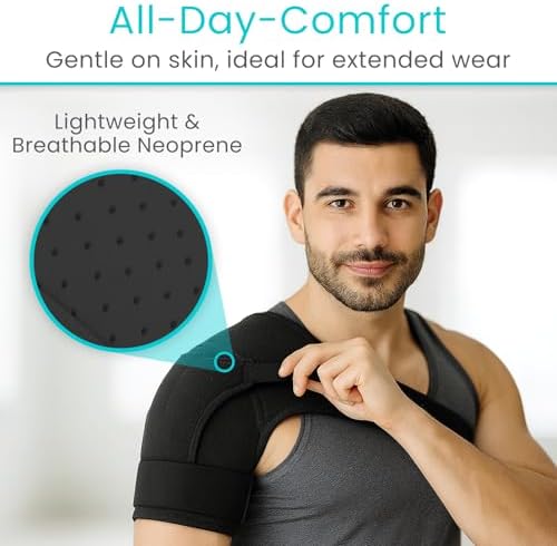 Vive Shoulder Brace for Women - Injury Recovery Compression Support Sleeve - for Rotator Cuff Injuries, Arthritis, Sprain, Dislocation, PT - Targeted Inflammation Pain Relief (Black, Small)