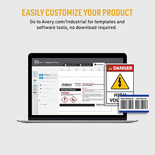 Avery Metallic Asset Tag Labels, 3-3/4 x 2", Laser Printable Tags, 64 Waterproof Labels (61520)