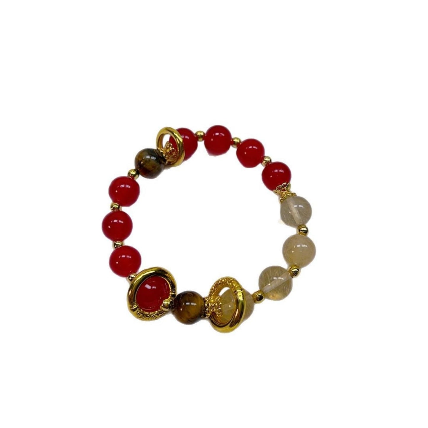 Pink Crystal Bracelets, 8mm Gemstone Bracelet Love Stone, Rose Stone Healing Crystal ，Soothe Anxiety, Meditate, Relax, Enhance Emotional and Romantic Atmosphere (Incantation scarlet, One Size)