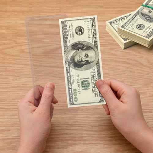 20 Pack Dollar Bill Sleeves - 6.8" x 2.9" Clear Currency Sleeves, Hard Plastic Waterproof Money Holders, Dollar Bill Display Case, Currency Protectors, Organizer for Collectors