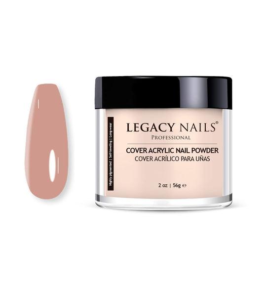 Legacy Nails Professional Cover ALMOND Acrylic Powder, 2 ounces - Ideal For French Nail Art, Full Coverage, Blending, Healthy Look Nail Extensions