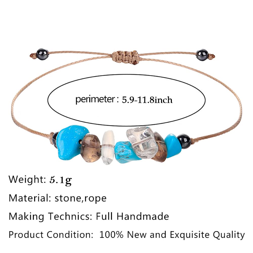 Crystal Bracelet for Women Men Spiritual Crystals and Healing Stones Bracelets Natural Healing Crystal Beads Bracelet Amethyst Gem Bracelet for Anxiety Relief Healing Crystals Jewelry (Healing)
