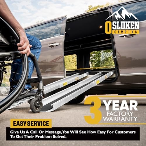 8FT Portable Wheelchair Ramp, 96"L x 7.2"W Aluminum Ramps for Wheelchairs for Home, 1200LBS Capacity Telescopic Non-Skid Threshold Handicap Wheel Chair Ramp for Doorways, Stairs, Steps, 2 Pack