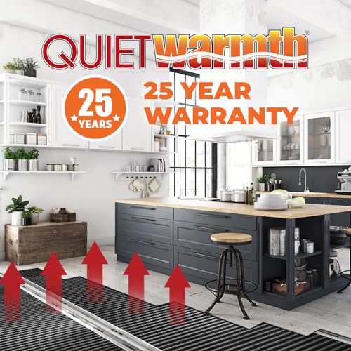 QuietWarmth Float QWARM1.5X10F240 Radiant Floor Heating Mat for below Laminate, Wood, Luxury Vinyl Floating Flooring- Cuttable Mat Size 1.5’x10' 240 Volt (Covers 15sf)