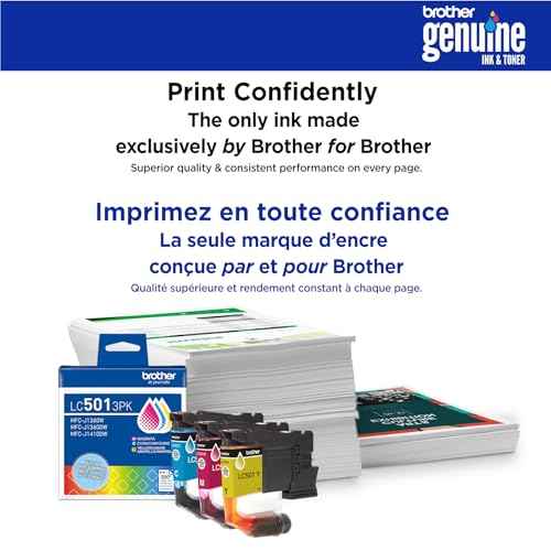 Brother Genuine LC5013PK 3-Pack Standard Yield Cyan, Magenta, and Yellow Ink Cartridges (for use with Work Smart 1260, 1360, and 1410 Printers)