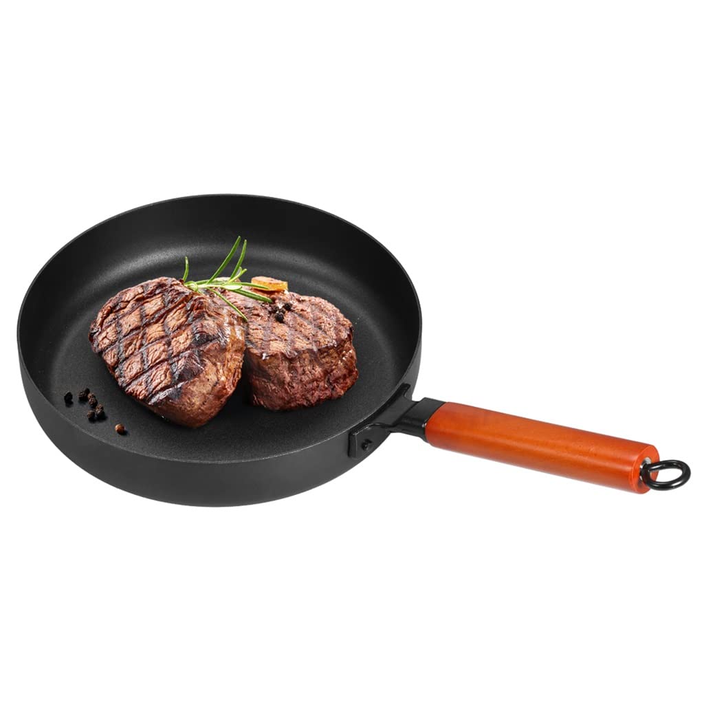 3 Piece Cast Iron Cookware Set Nonstick Iron Pot Soup Milk Frying Pan Kitchen and Pantry Room Cookware (Color : Black, Size Black