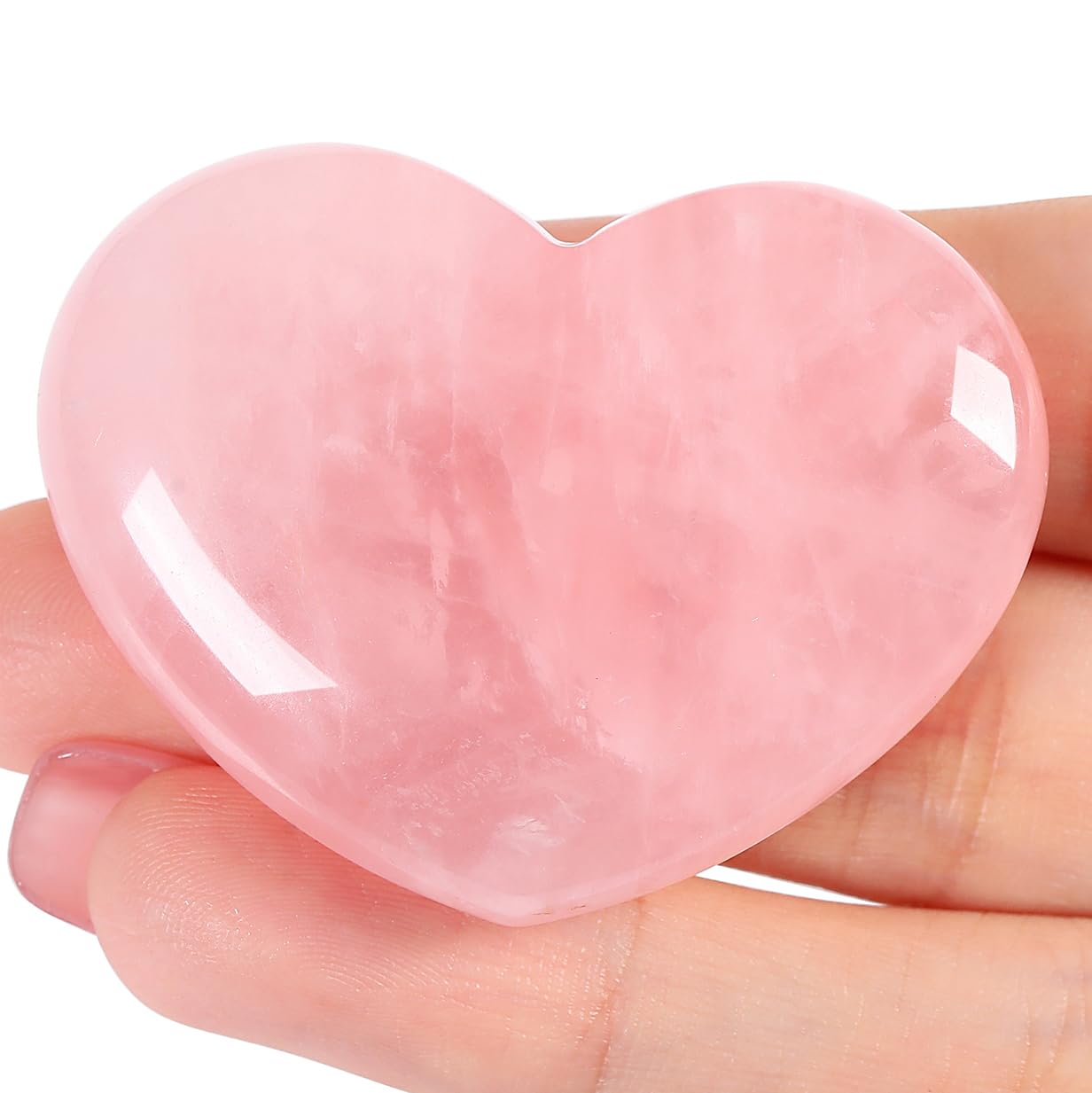 MAIBAOTA 45 mm Rose Quartz Crystals Mothers Day Birthday Gifts for Mom Women Large Heart Stone Healing Natural Reiki Gemstone Polished Heart Shaped Rocks Meditation