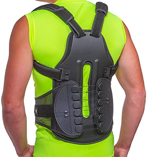 BraceAbility Plus Size TLSO Back Clamshell Brace - XXL Hard Turtle Shell Full-Body Support Jacket for Thoracic Kyphosis, Parkinson's Disease, Scoliosis, Fractured Spine, Post-Surgery Recovery (2XL)