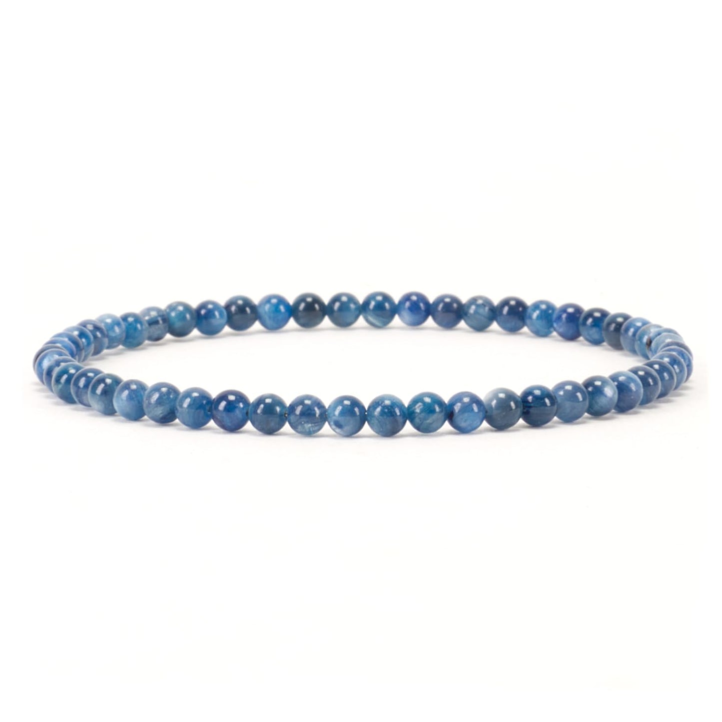 Cherry Tree Collection - Small, Medium, Large Sizes - Gemstone Beaded Bracelets For Women and Men - 4mm Round Beads (Kyanite, Medium)