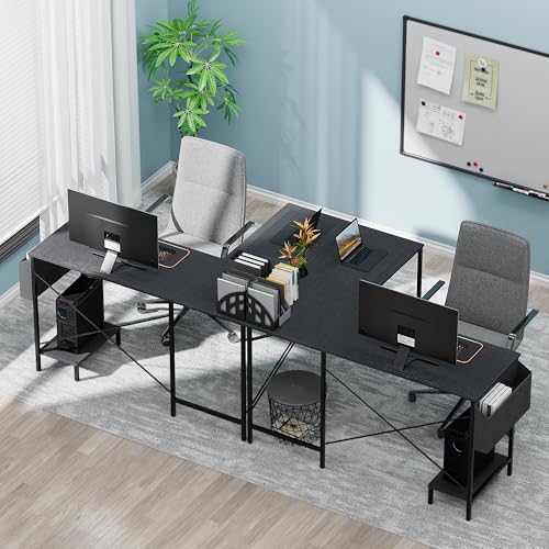 50-Inch Computer Gaming Corner L Shaped Desk, Sturdy Desk, Reversible Game Table Home Office Desk for Bedroom, Wood Top, Metal Frame, Side Bag, Easy to Assemble, mesa escritorio para computadora