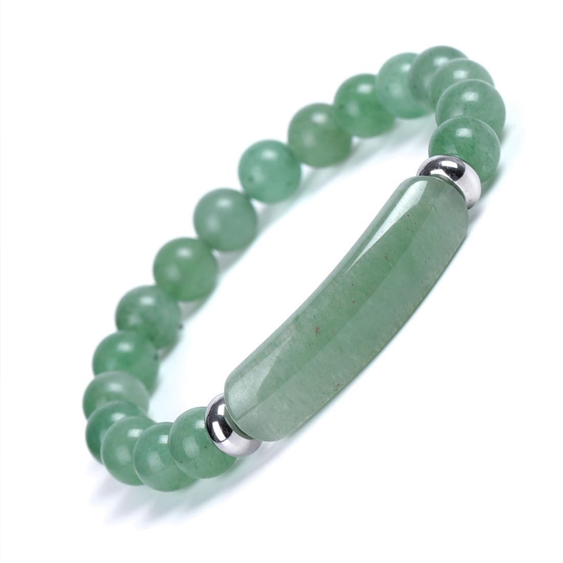 HAIXIAN Unisex Dongling Jade Natural Gemstone Bracelet, Elastic Adjustable Quartz Crystal Gemstone Bracelet Jewelry for Men Women (A1_Dongling Jade)