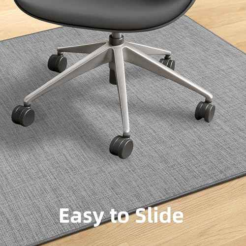Office Chair Mat for Hardwood Floors,Thick Rubber Mat ? Heavy Duty Anti-Slip Protection for Rolling Chairs, Home Office Desk Rug (Dark Grey, 45"¡¿53")
