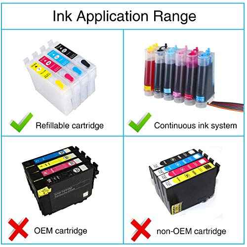 Dye Refill Ink Kit for L800 L805 Artisan 1430 1500w 730 837 835 810 800 725 710 700 600 50 PHOTO1410 1400 RX680 RX595 RX580 R380 R280 R260 R200 R220 R300 for Refillable Cartridges or CISS