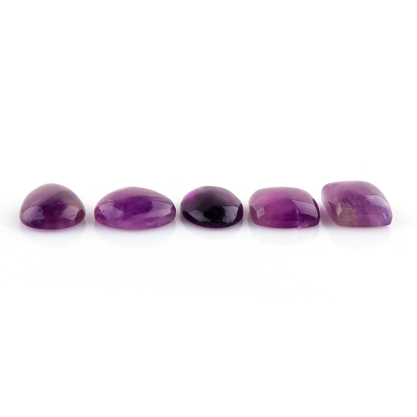 CRYSTALIS Wholesale 5pcs Natural Trapiche Amethyst Loose Gemstone Bulk Cabochons Jewelry Making Supply from Brazil, Chakra Healing Polished Stones, Wire Wrapping, DIY, Gem Collection