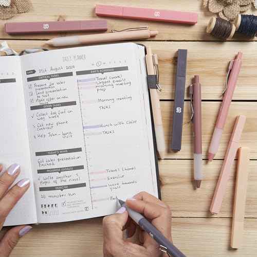 BLIEVE Aesthetic Highlighters and Gel Pens And Soft Tip, No Bleed Dry Fast Easy to Hold, for Bible Journaling Planner Notes School Office Supplies (Morandi)