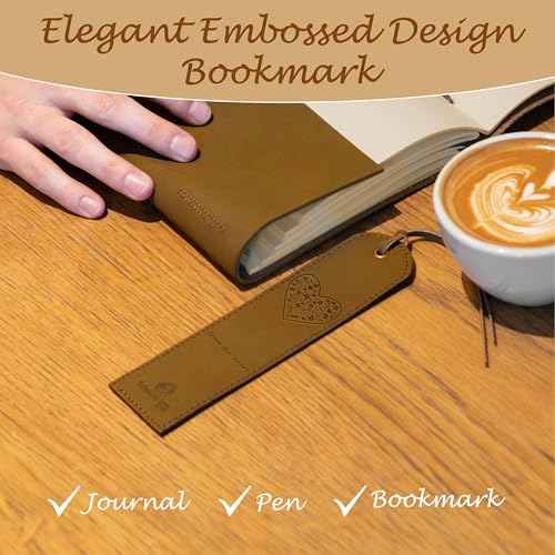 Sovereign-Gear Heart Embossed Leather Journal Gift Set ? Handmade Leather Notebook with Pen & Bookmark | Writing Journal for Men & Women | Sentimental Gift Box for Anniversary, Valentine¡¯s or Birthday
