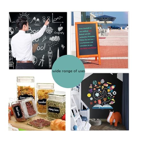 Chalk Board Contact Paper with Adhesive, 40" x 30" Magnetic Chalkboards for Wall, Wallpaper Sheets for Office for School and Kids, Includes Liquid Chalks Markers and Dishcloth and Magnet