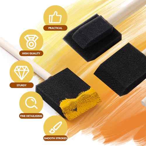 240 Pcs Foam Paint Brushes, 1 Inch Foam Brush for Painting, Bulk Sponge Brushes with Wood Handles, Foam Art Paintbrushes Set for Staining, Varnishing, Finishing, Touchup and DIY Craft Projects