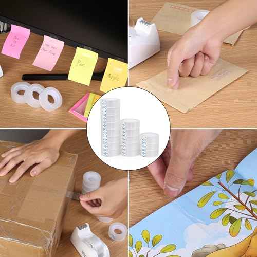 16 Rolls Easy Tear Transparent Tape Refills - Gift Wrapping Tape for Dispensers - Crystal Clear, Effortless Tear, Strong Adhesion - Invisible Tape 3/4 in x 1000 in for Office, School, Home