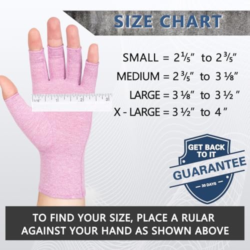 2 Pairs Arthritis Compression Gloves for Women Men, Fingerless Breathable & Moisture Wicking Compression Gloves for Relieving Carpal Tunnel Aches, Rheumatoid Pains, Joint Swell Purple XL
