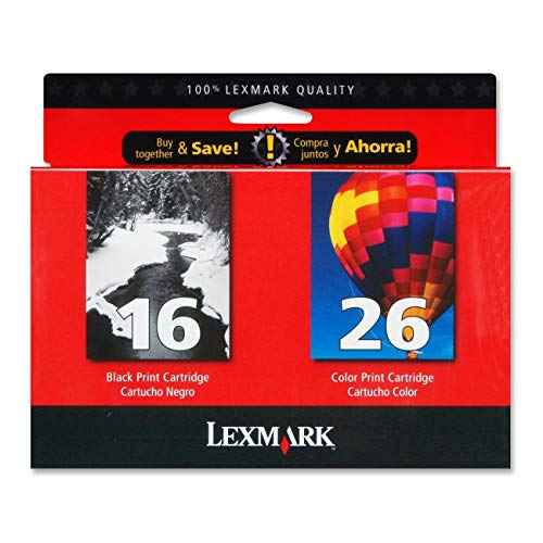 Lexmark Twin Pack #16, #26 Black and Color Print Cartridges -10N0202