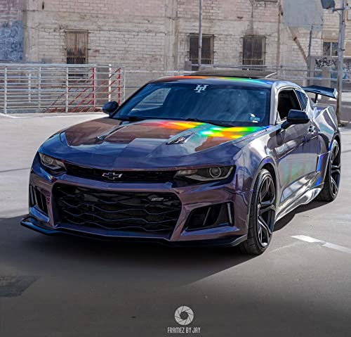 VViViD Full Car Wrap Bundle Gloss Black (50ft x 5ft) and Hex Holographic Chrome (3ft x 5ft) - M0