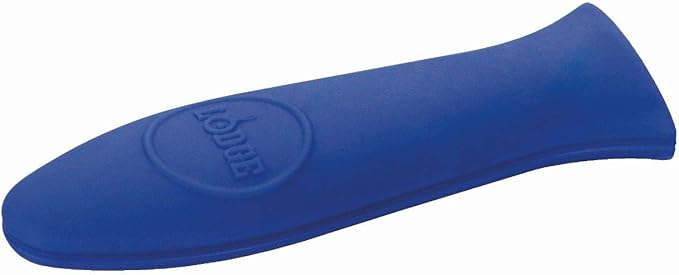 Lodge Silicone Hot Handle Holder - Dishwasher Safe Hot Handle Holder Designed for Lodge Cast Iron Skillets 9 Inches+ w/Keyhole Handle - Reusable Heat Protection Up to 500Â° - Blue