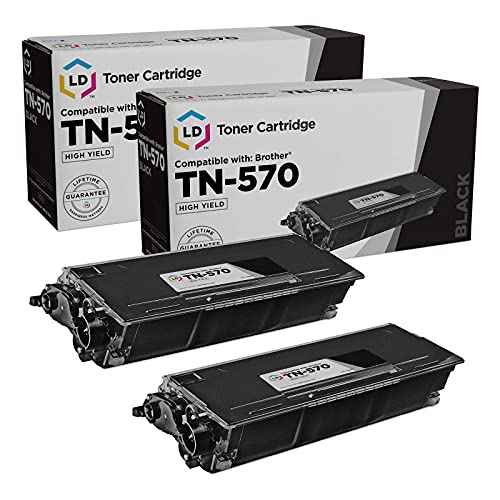 LD Products Compatible Toner Cartridge Replacement for Brother TN570 High Yield (Black, 2-Pack) Compatible w MFC-8440 HL-5140 HL-5150D HL-5150DLT HL-5170DNLT DCP-8040D DCP-8045D MFC-8840D and More