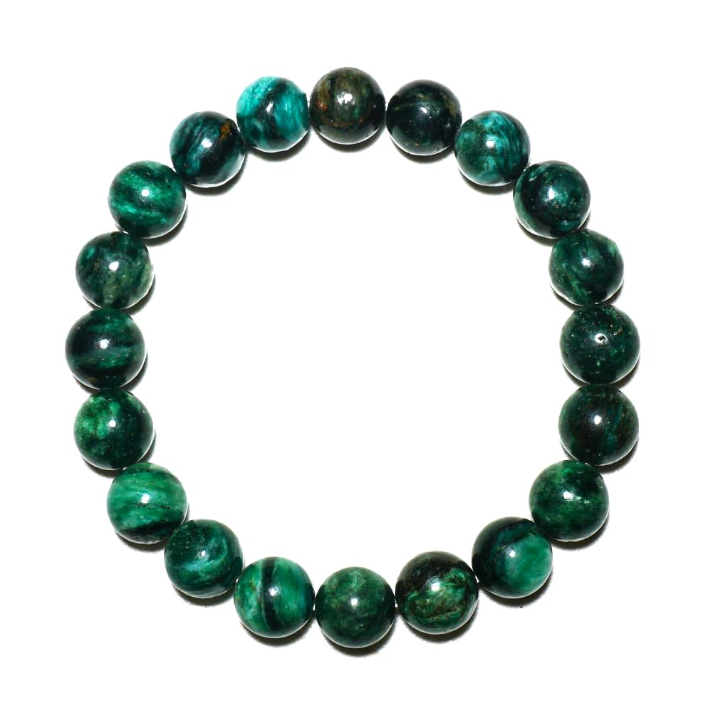10mm Emerald Bracelet | Natural Green Heart Chakra Crystal Beads - Handmade Gemstone Meditation Bracelet for Abundance & Love & Luck | Beading Tool Kit - Fits for 7-8 inch Large Wrist Size
