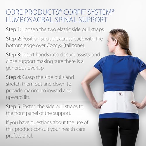 Core Products Corfit LS Lumbar Support Back Brace for Back Pain, Men/Women - White, 4XLarge